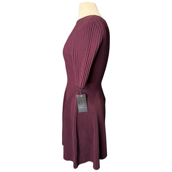 TED BAKER London NEW Plum Renyina Ribbed Stretch Sweater Dress US Size 6-8 - Picture 3 of 9